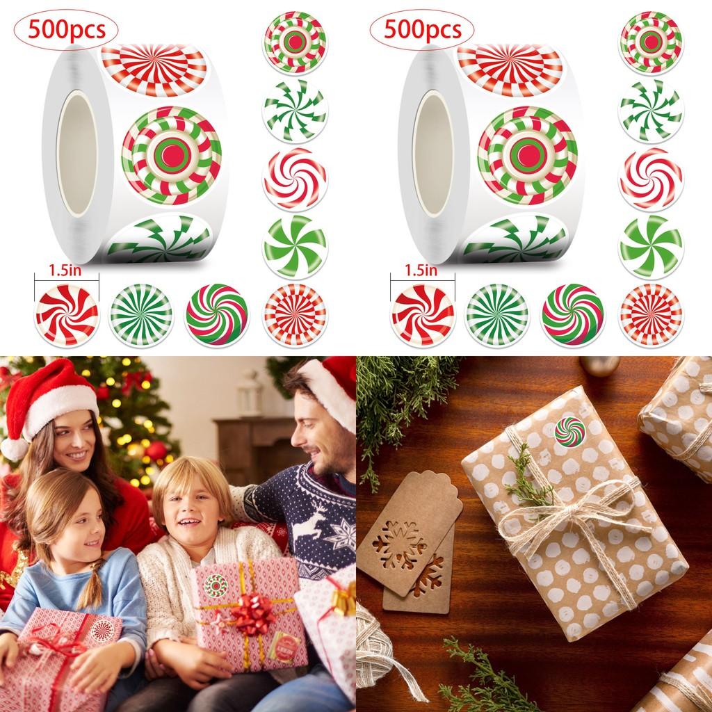 Xh098 Adorable Christmas Themed Diy Candy Roll Stickers For Kids Holiday Crafts