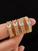 Gold-Plated Zirconia Geometric Ring - Chic European & American Style, Versatile Index/Finger Ring for a Luxurious Fairy-Tale Look.