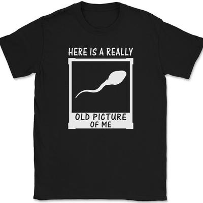 Camiseta Foto Muy Antigua Mía Divertida Humor Esperma Esperando Nacimiento