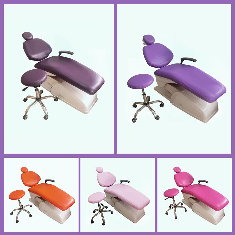 4 Pièces/Ensemble Housse de Fauteuil d'Unité Dentaire Cuir PU Intégral Élastique Imperméable Manches de Tabouret de Dentiste Équipement de Dentiste Laboratoire Dentaire