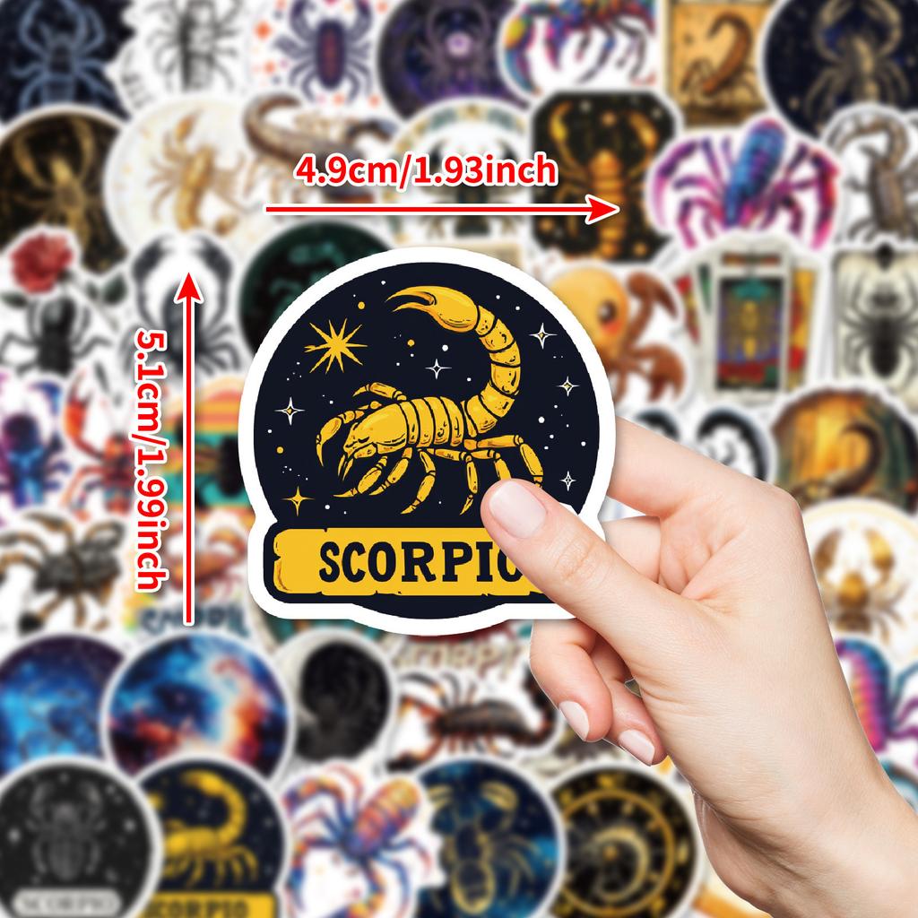 New 50 Constellation Theme Scorpio Pp Stickers No Repeat Scorpio Personalized Waterproof Stickers