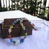 Muranos Style Blown Glass Beaded Necklace for Women Colorful Opal Beads Collarbone Chain Unique Handmade Neck Jewelry