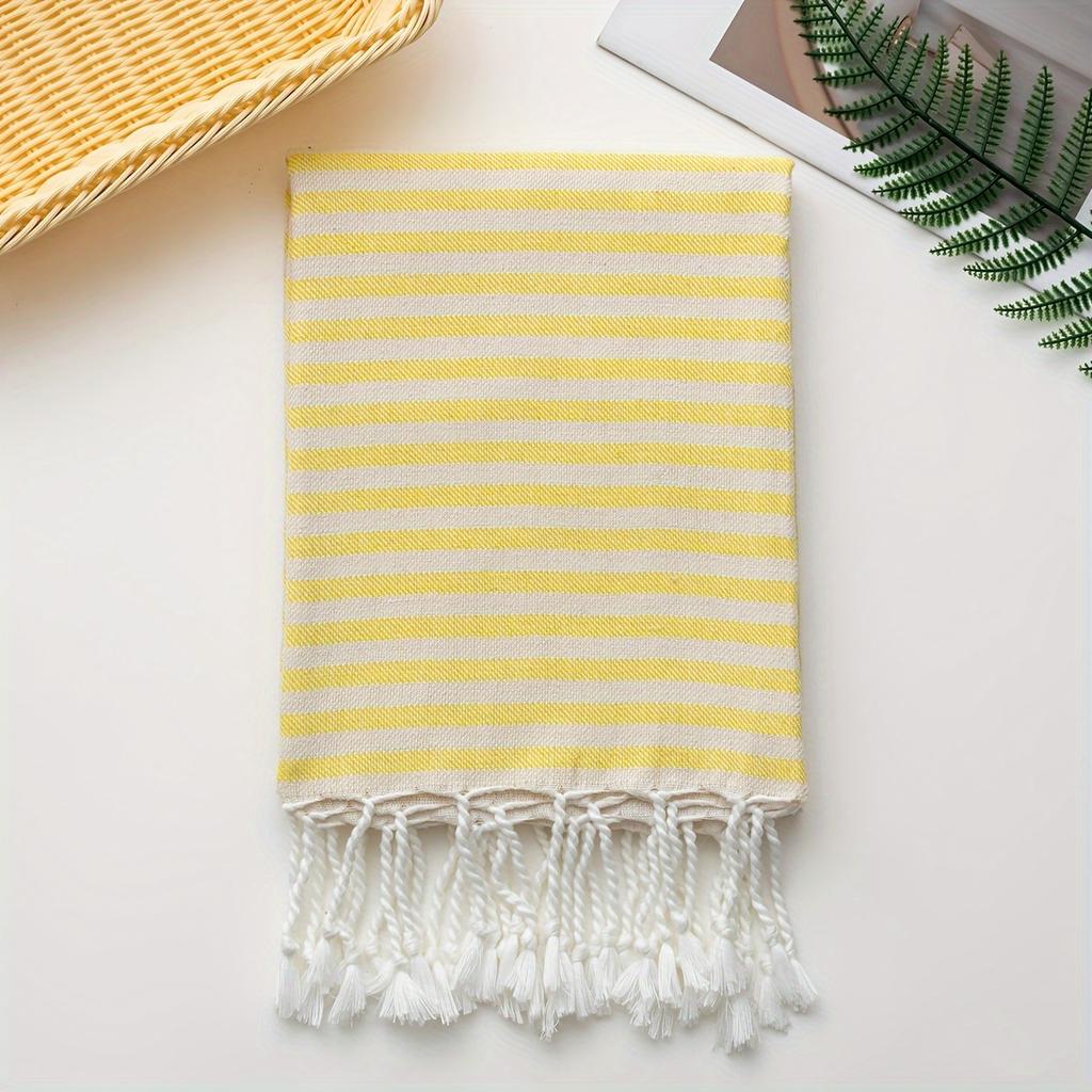 1pc Extra-Large Turkish Beach Towel - Striped, Lightweight & Quick-Dry for Pool, Swimming, Travel & Camping, High Color Fastness