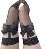 Suspender Lace Bow Over Knee Fishnet Socks Children Summer Thin Sexy Babes Jk Black Silk Lolita