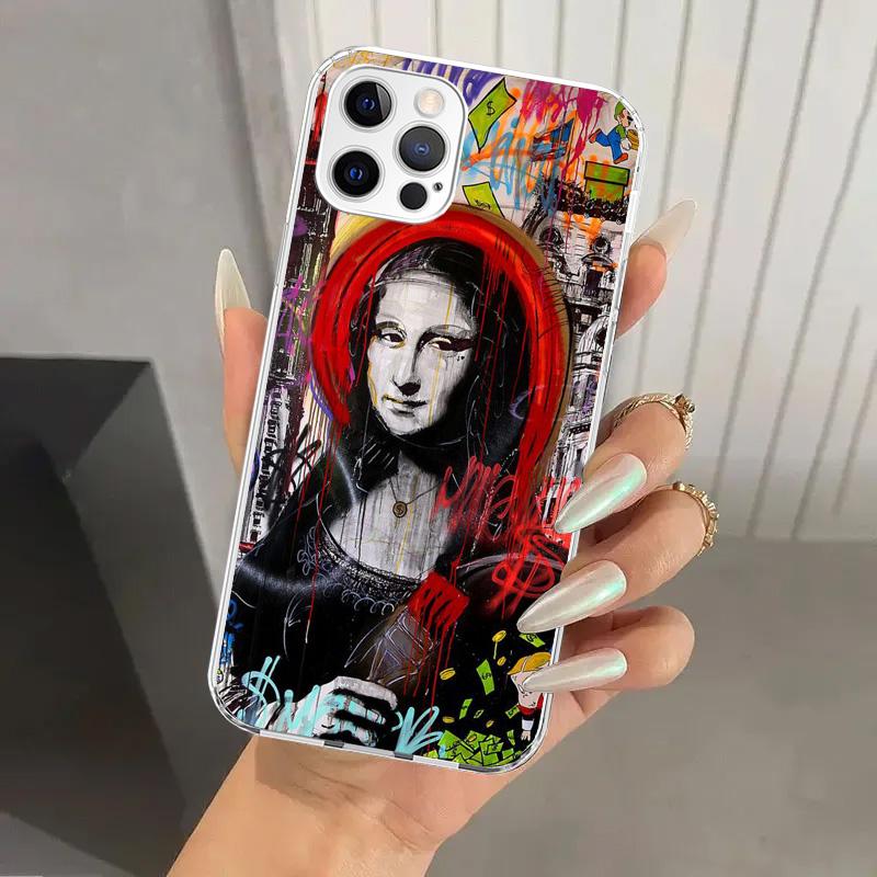 Banksy Graffiti Art Phone Case for Iphone 16 15 14 13 12 Mini 11 Pro Max 16E X XS XR 7 Plus 8 SE 2020 Soft Funda Print Shell