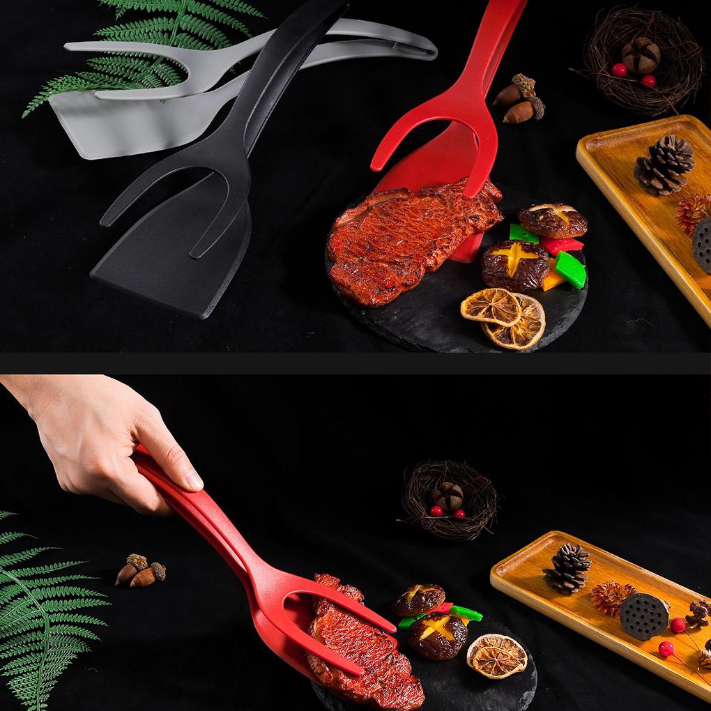 Multi-functional Cooking Tool Fried Egg Tongs For Easy Flipping 2 In 1 Spatula Tongs