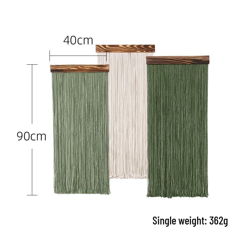 Bohemian Nordic Style Wood Board Tassel Tapestry for Living Room or Bedroom Wall Decor