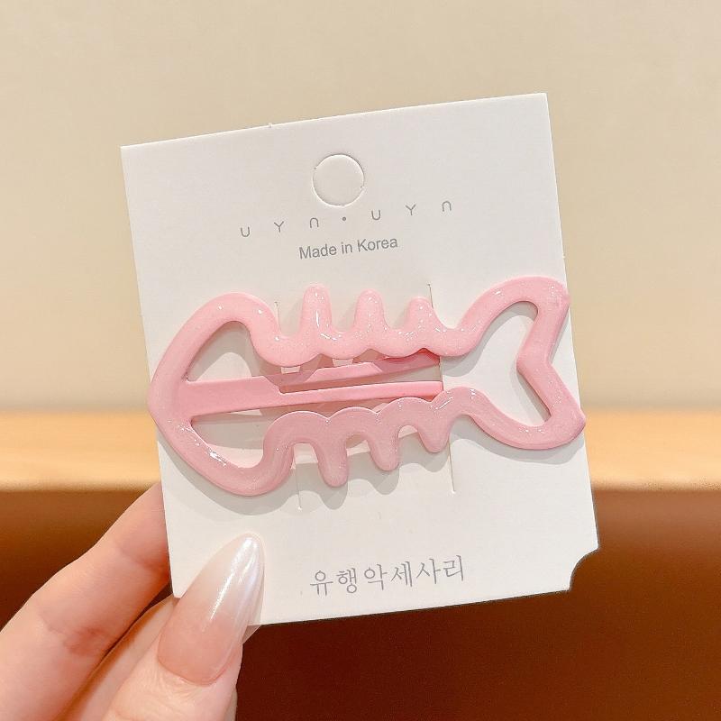 

6 шт./комплект Конфетный цвет Рыбья кость Bb Заколка для волос Боковые клипсы для волос Для девочек Женщин Корейские аксессуары для волос розовый