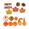 50 Pcs Fall Pumpkin Decor Set 30 Maple Leaves 10 Acorns 2 Pinecones 8 Pumpkins Artificial Gourd Fall Leaves Acorns