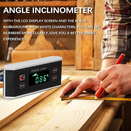 Portable 4*90 IP54 Waterproof and Dustproof Level, High-Precision Angle Finder, Digital Inclinometer, LCD Display, Absolute/Relative Measurement Data