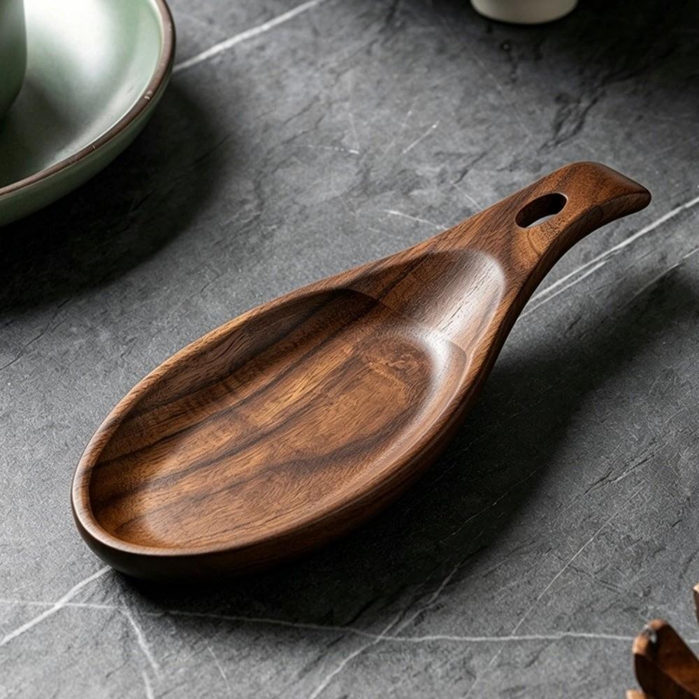 Anti-Scalding Spoon Rest Natural Rice Spoon Storage Rack Creative Ladle Rack  Dining Table