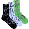 Korean Style Skateboard Long Socks Creative Fun Lightning Hip Hop Style Socks Unisex Street Funny Happy Couple Socks