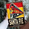 Vintage Santa Fe Train Metal Sign Retro Garage Wall Decor Tin Plaque