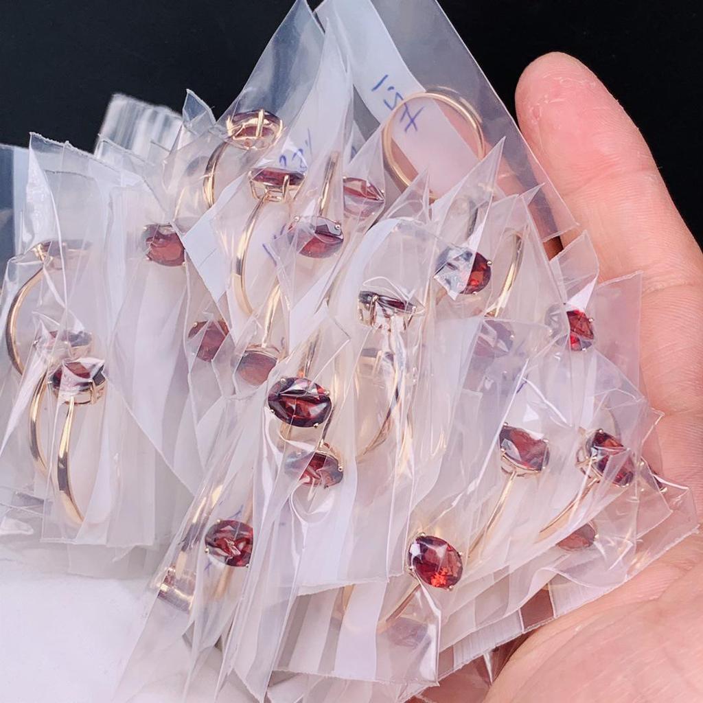 925 Sterling Silver Red Diamond Index Finger Ring - Elegant Women's Fashion Jewelry