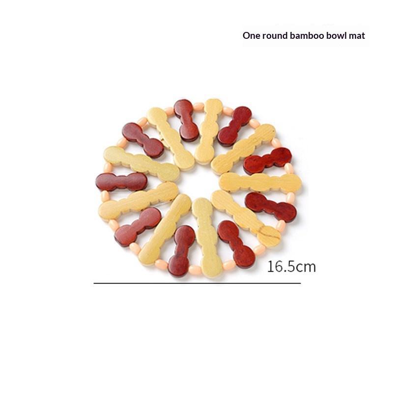 Bamboo Heat Resistant Anti-Scald Pot Pad Non-Slip Table Mat 1PCS Eco-Friendly for Kitchen Home Dining Daily Use A1
