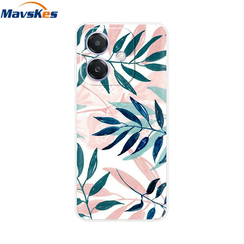 Oppo A3x A3 4G 5G Kılıfı CPH2669 Boyalı Çiçekli Kapak Darbeye Dayanıklı Telefon Kılıfı Oppo A3x OppoA3 OppoA3x İçin Yumuşak TPU Kılıflar Kılıf