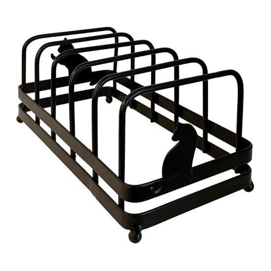 Plate Storage Rack, Durable Iron Dish Display Stand, Anti-Slip Certificates Cookbooks Organizer, for Plates Cutting Boards Tiles Plaques Trays