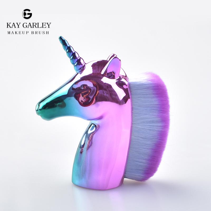 

Кисть для макияжа «Единорог» из розового золота — цветная рассыпчатая пудра и кисть для ногтей PVC Box золотой