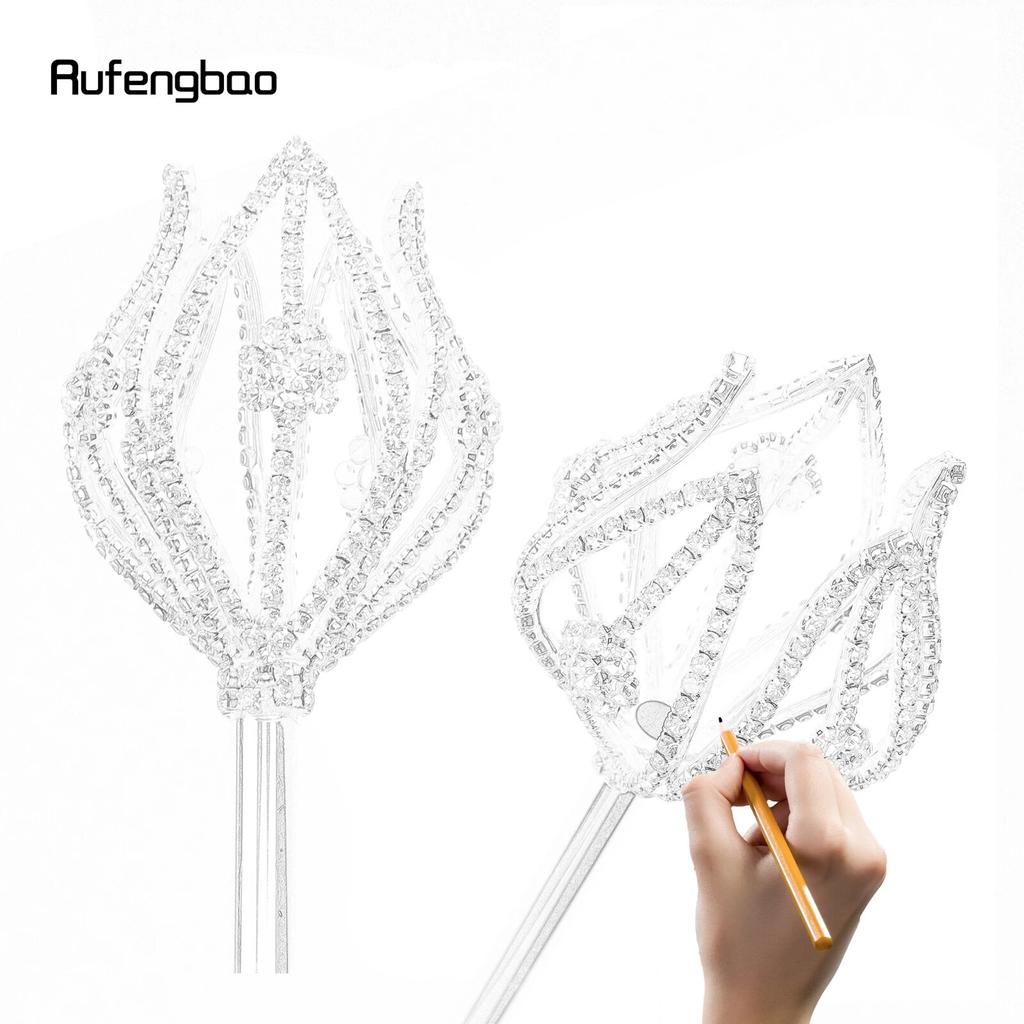 Silver White Alloy Fairy Wands for Girl Princess Wands for Kids Angel Wand for Party Cosplay Costume Wedding Birthday Party 49cm