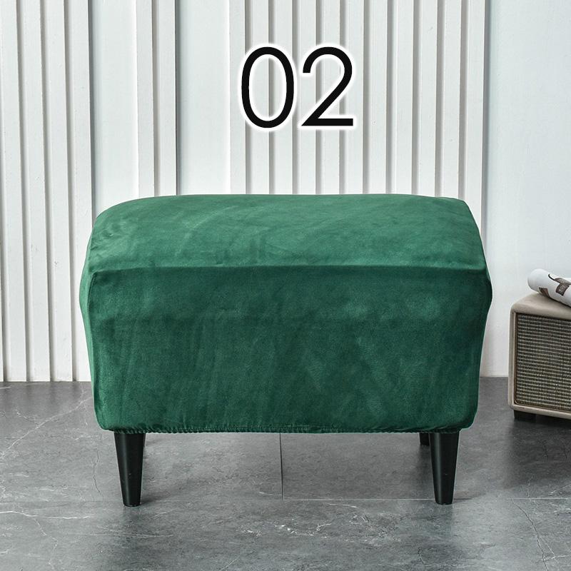 American Style Footstool Cover Rectangle Elastic Ottoman Cover High Quality Velvet Furniture Protector Footrest Slipcover