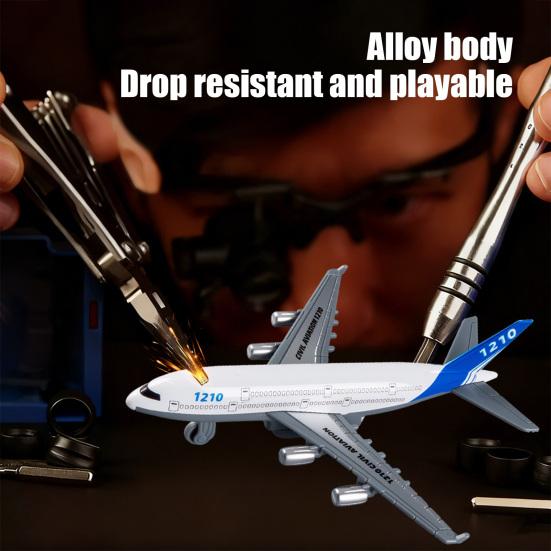 Simulation Aircraft Model Realistic Pull-back Passenger Airplane Toy Desktop Aircraft Figurine Ornament Kids Boys