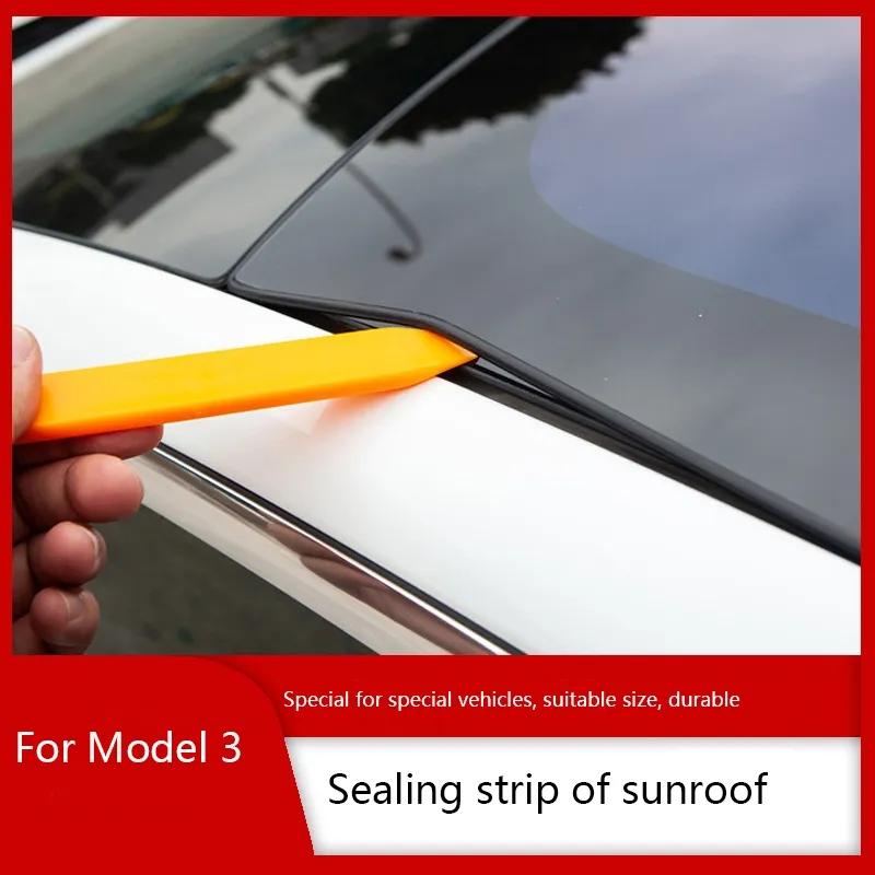 Für Tesla Model 3 Auto Windgeräuschreduzierungs-Kit Leises Dichtungs-Kit Model3 Autozubehör Schiebedach Glas Dichtungsstreifen Drei Neu 2024