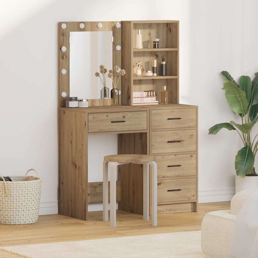 Makeup Table 2 pcs Brown 50 x 41 x 135 cm Engineered Wood