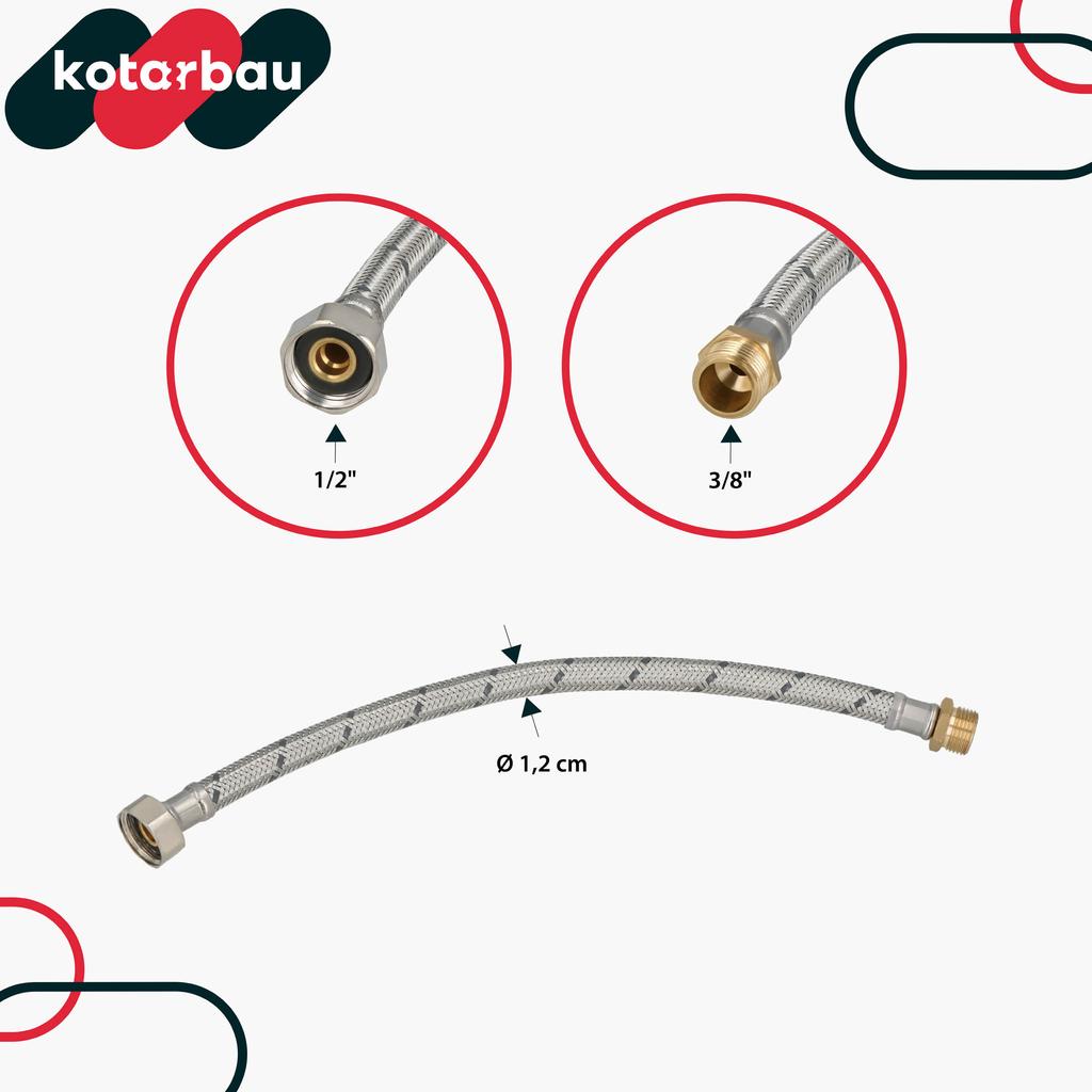 Flexible Connector 3/8” 1/2” Female-Male 40 CM