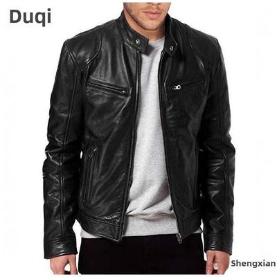 Jaqueta de Couro Punk Masculina Outono/Inverno 2023 - Estilo de Rua Europeu/Americano com Gola Alta e Mangas Longas