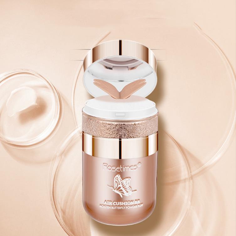 Rose Age No-Cakey Nude BB Cream Foundation & Primer with Butterfly Puff