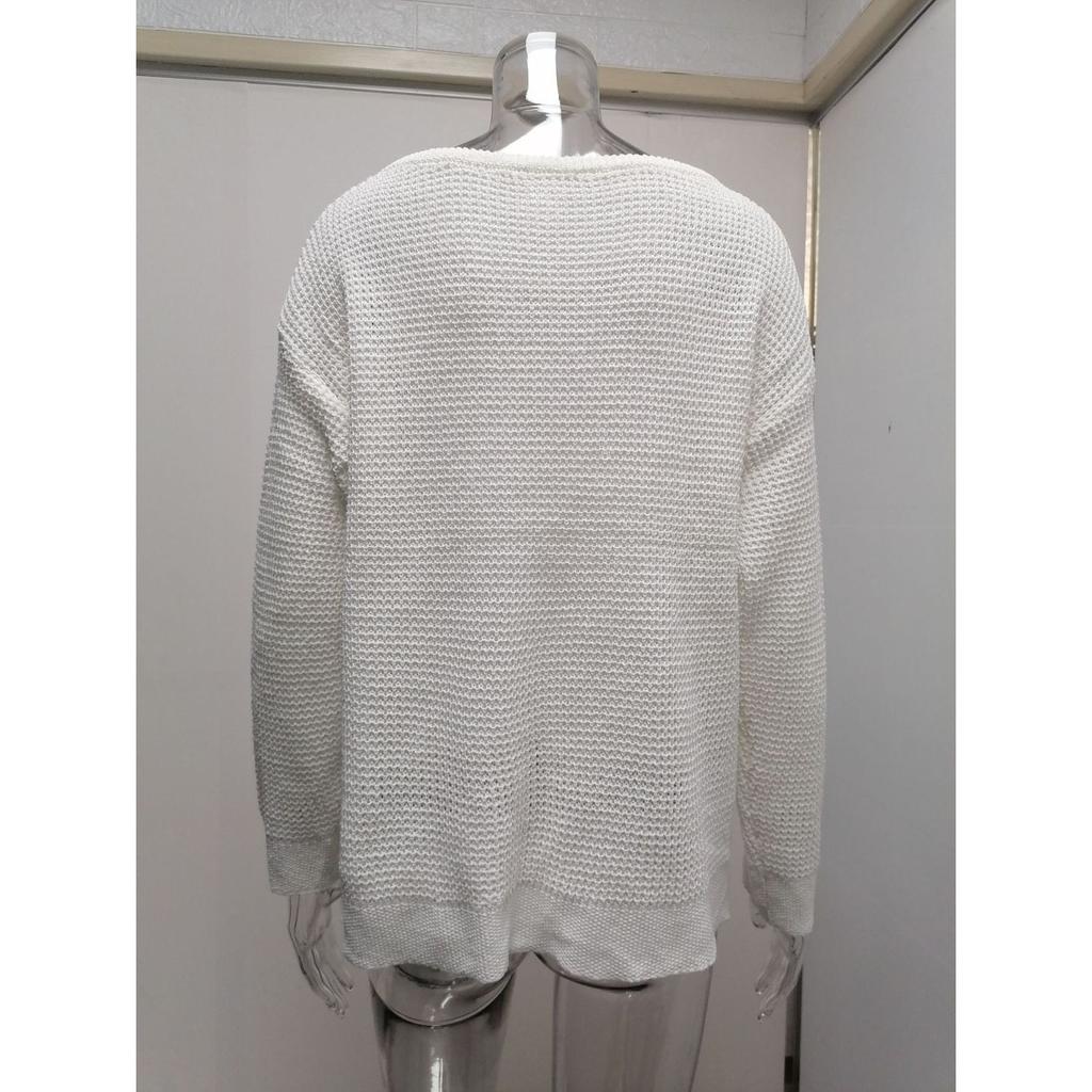 Women's Autumn and Winter Solid Color Long Sleeve Round Neck Loose Sweater