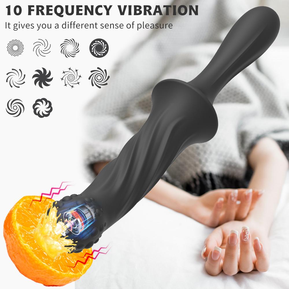Handheld Dildo Vibrator Powerful G-spot Stimulator Butt Plug Clitoral Massager Vibrating Anal Plug Adult Sex Toys for Couple