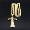 Fashion Stainless Steel Cross Choker Chain Necklace for Women Men Gold Color Necklace Pendant Jewelry Collar Cruz N3447S05