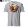 Colorful Golden Retriever T-Shirt Unique Dog Design with Vibrant Paint Splashes