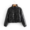 Cappotti Caldi Invernali Spessi in Ecopelle PU Parka Corti Moda Nero Imbottito in Cotone Punk Outwear Giacca da Donna in Piuma con Collo Rialzato Elegante con Zip Abbigliamento 2026