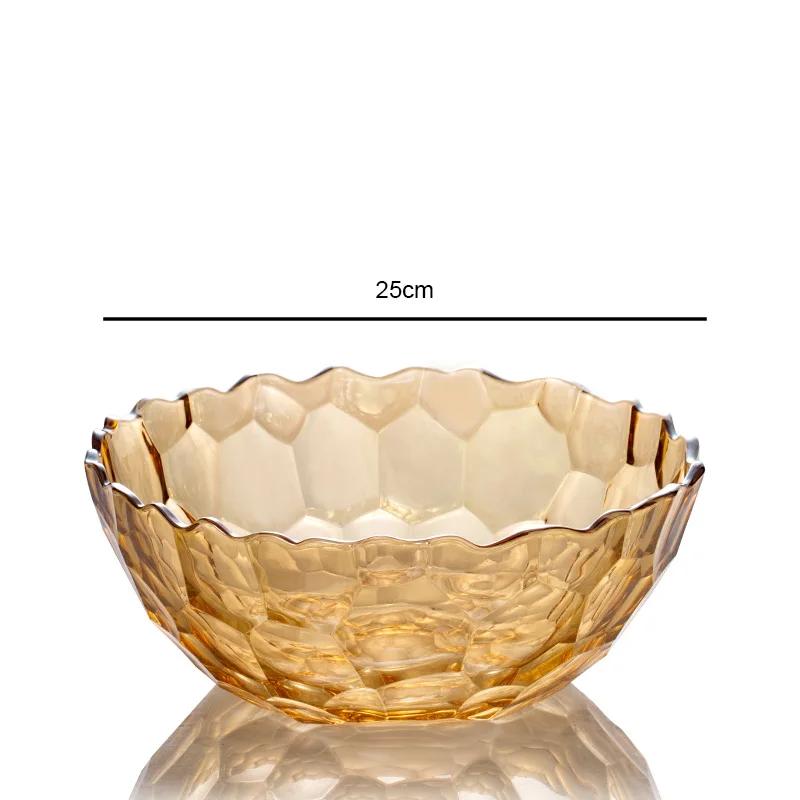 Transparent Glass Fruit Plate Snack Basket Modern Living Room Coffee Table Home Crystal