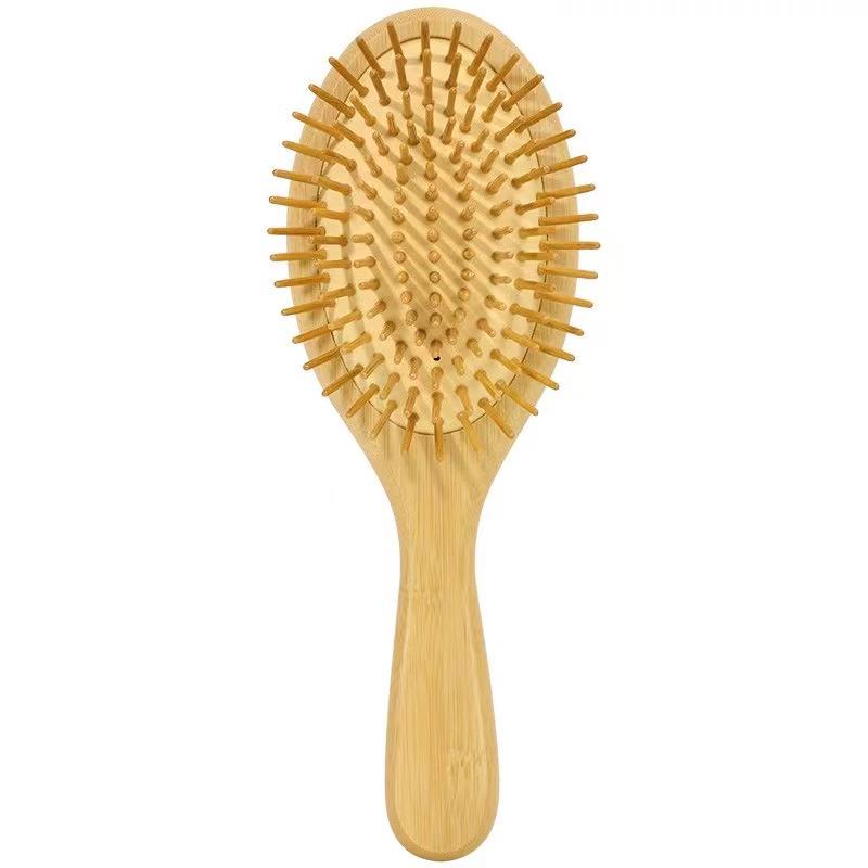 Meridian Bamboo Air Cushion Wooden Comb – Anti-static Beech Wood Massage Comb for Women