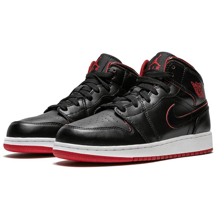 Jordan 1 Retro Mid Black Gym Red 554725-028