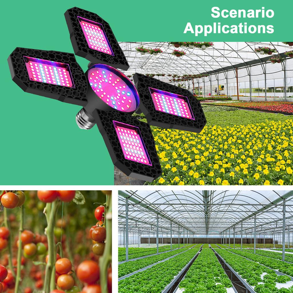 Luce per piante a LED ad alta potenza, pieghevole, per la crescita di piante, per interni, per vasi succulenti, per piantine