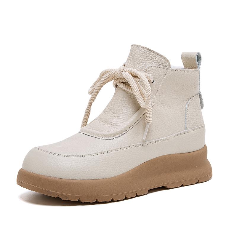 

Теплые ботинки из натуральной кожи и шерсти, зимние ботильоны для женщин, нескользящие ботинки на мягкой подошве для снега 35