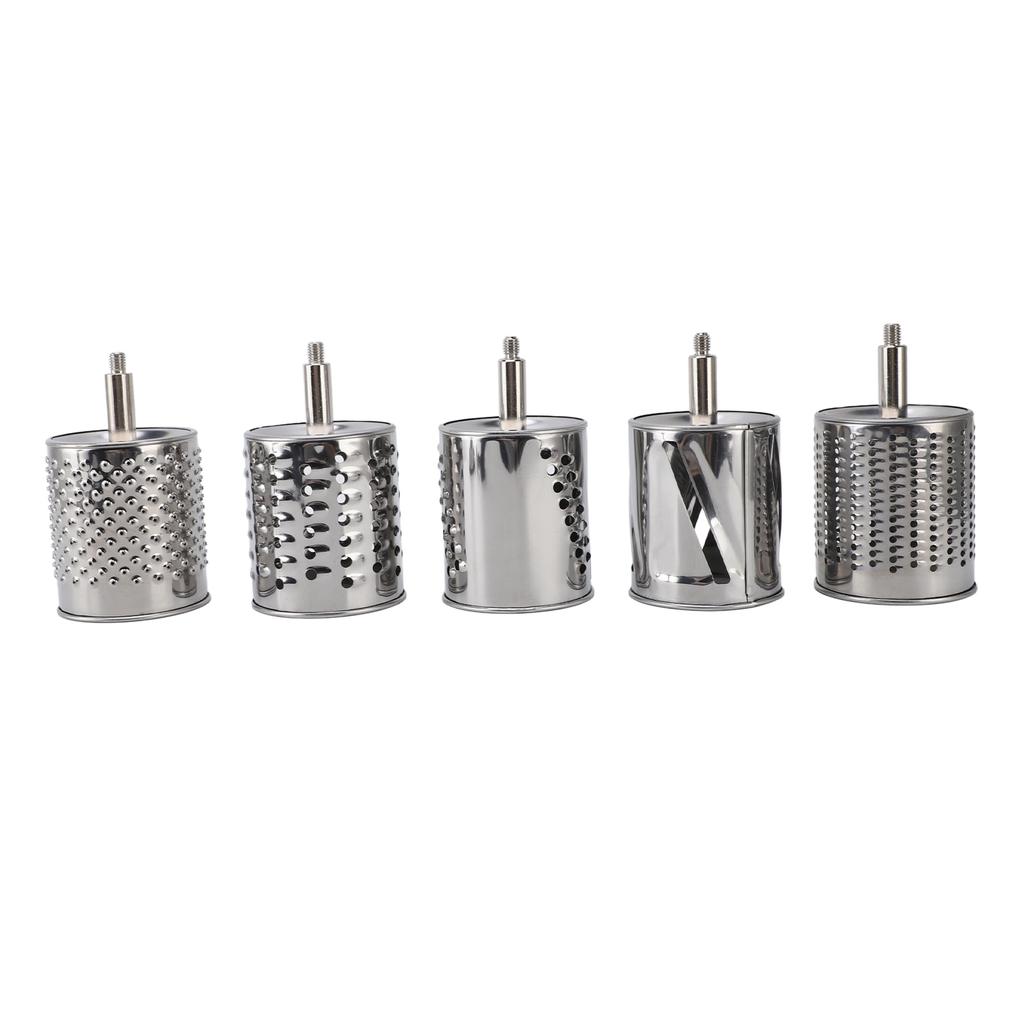 ZK40 Manual Cheese Grater Shredder Stainless Steel Kitchen Hand Crank Grinder with 5 Interchangeable Blades and Handle