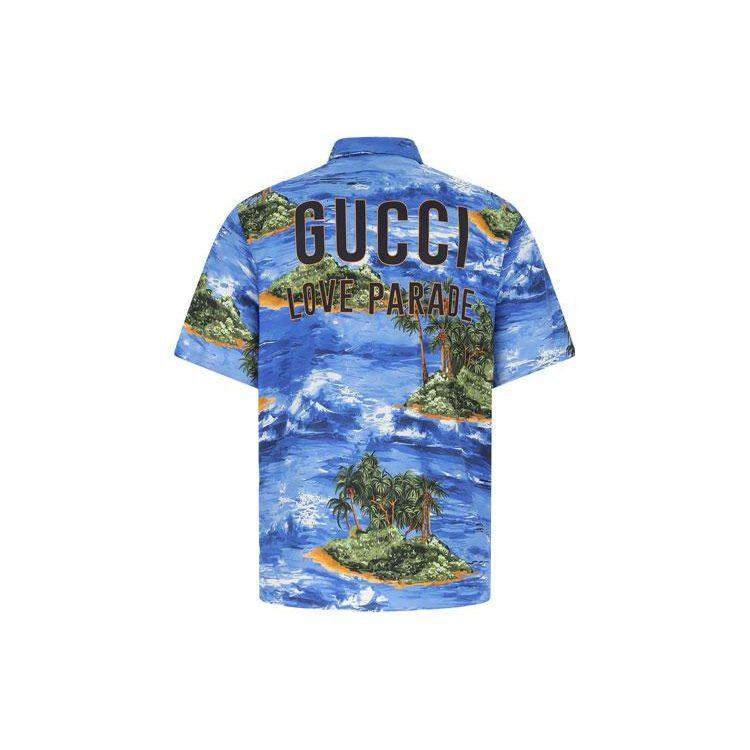 Gucci Shirts Men's Blue Moderate 694123-ZAJSU-4725