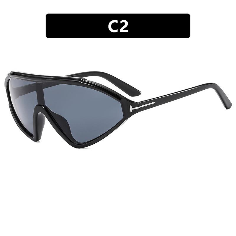 

New oversized sunglasses women Fashion Vintage One Piece goggle glasses Female shades luxury brand Sunglasses men UV400 As shown