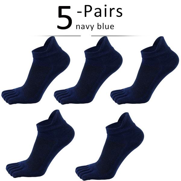 5 Pairs Socks With Toes Mans Cotton Solid Breathable Protect Ankle No Show Socks Summer Five Finger Socks Sokken Good Quality