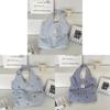 Summer Plaid Embroidered Tote Bag With Zipper Pocket For Casual Day Out
