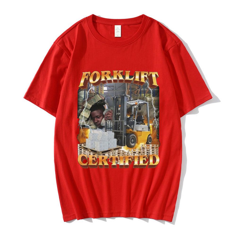 Funny Forklift Certified Operator Grafické tričko Pánská móda Vintage Trička s krátkým rukávem Bavlna Neformální Trička nadměrné velikosti