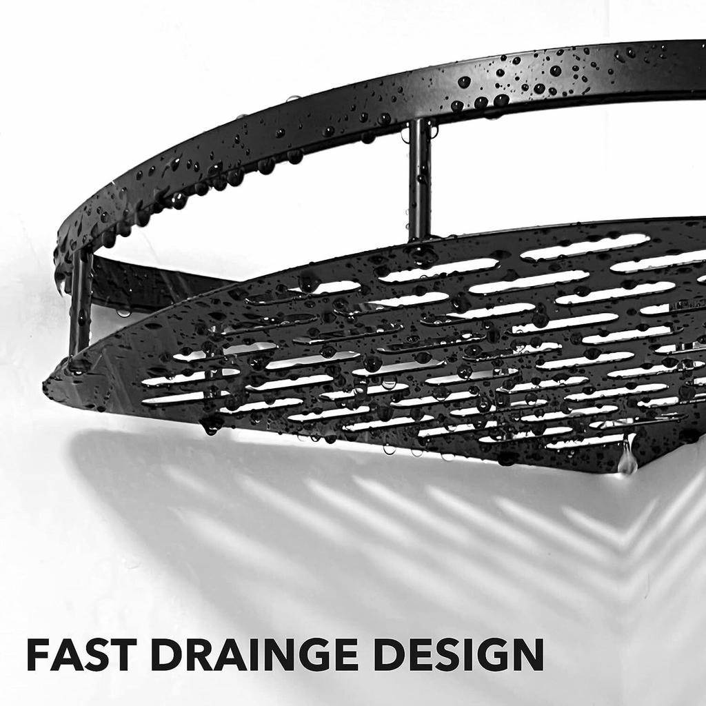 Punch-Free Aluminum Storage Rack Bathroom Organization Shelf,Wide Edge Single Layer Triangle