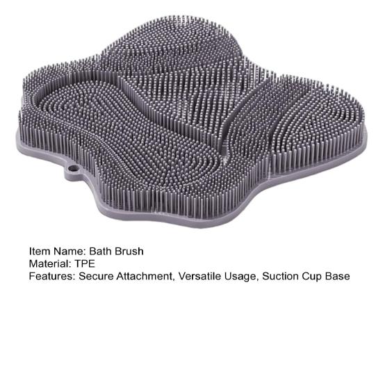 Silikon Badebürste mit Saugfußbasis Fußmassagegerät Schrubber Weiche Borsten Massagebürste Vielseitiger Rückenschrubber