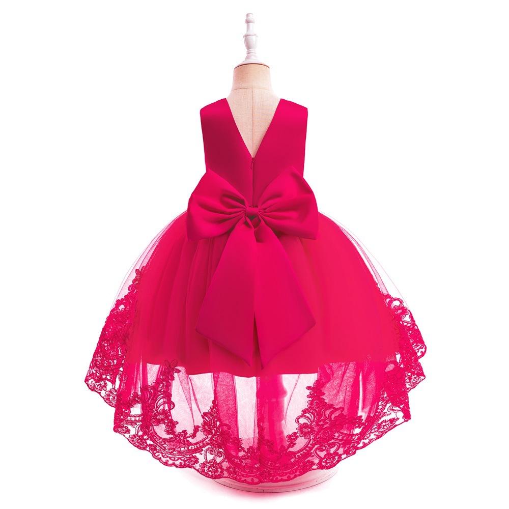 

Летние кружевные платья принцессы для детей 3-8 лет, платье для дня рождения, платье с цветами для девочек, детский костюм на день рождения, платье для младенцев L019 7Y розы красного