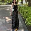 Fashionable Comfortable Vintage Camouflage Work Wide Leg Jeans Women's High Waist Loose Slim Straight Casual Trousers Jeans for Women Long Denim Pants